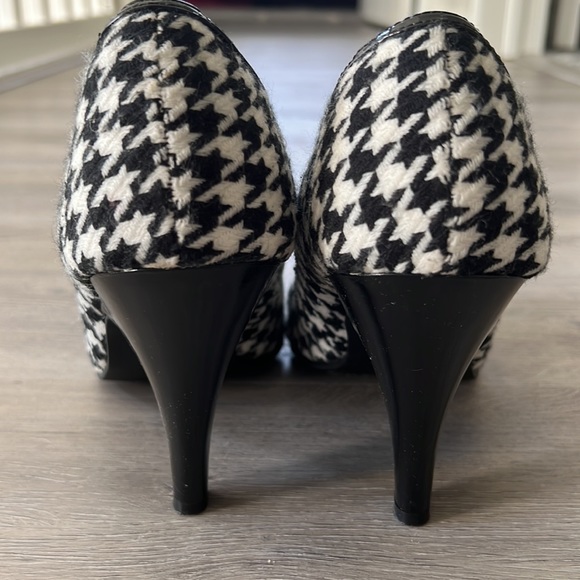 Rampage retro vintage style houndstooth peep toe heels size 9.5 - Picture 5 of 8
